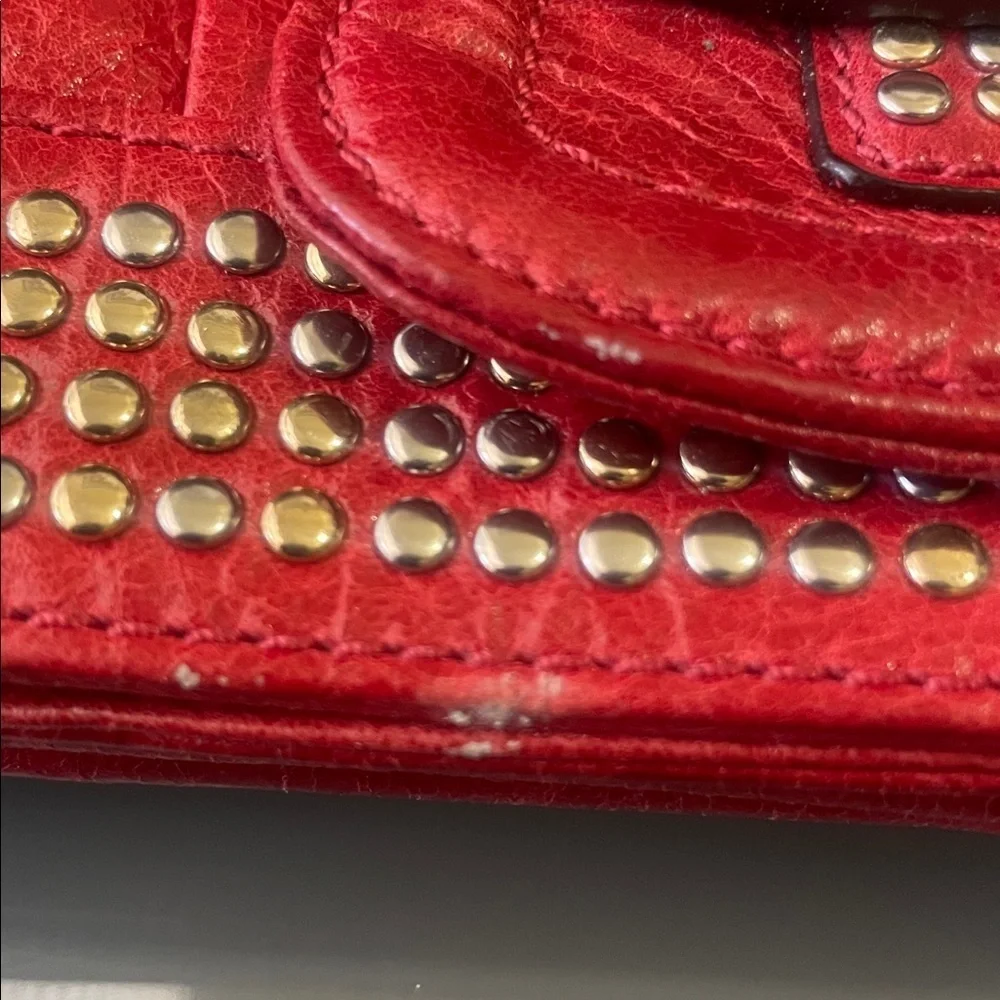 🔴CLEARANCE🔴 Marciano Red Studded Foldover Clutch